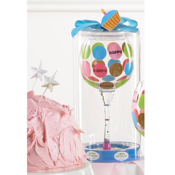 polka dot wine glass