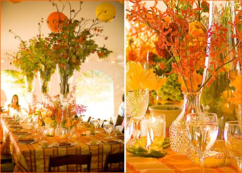 Modern and bright this is a cheerful idea for centerpieces