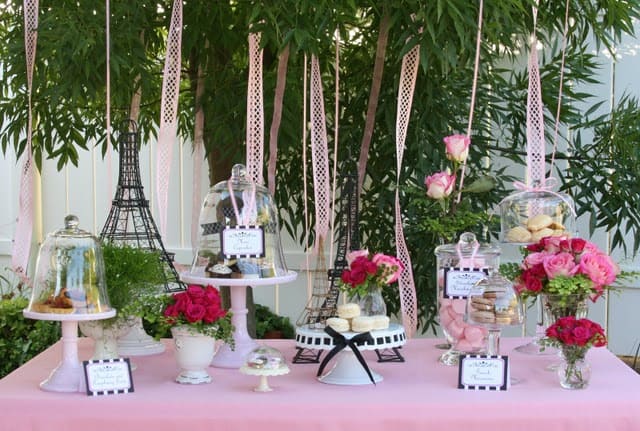  Paris or French themed party bridal shower or baby shower