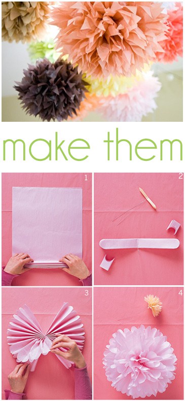 How To Make Tissue Paper Pom Poms DIY Tutorial - Craftsy Mom